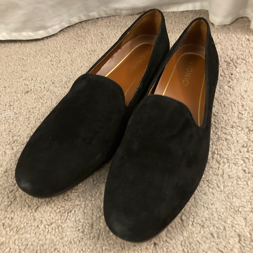 Vionic Black Suede Loafers